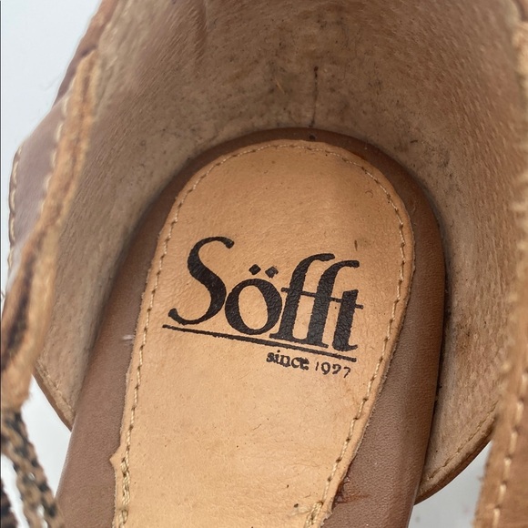 Soft Stylish Brown Strappy Heels sandals women 9M leather casual office retro - Picture 4 of 12